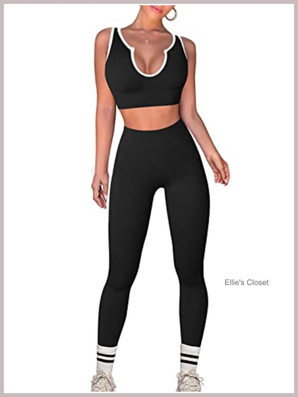 Women's Workout Set Tank Crop Top and High Waist Leggings